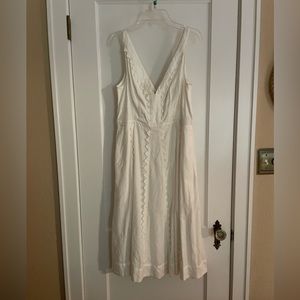 Anthropologie white dress with pockets size 10